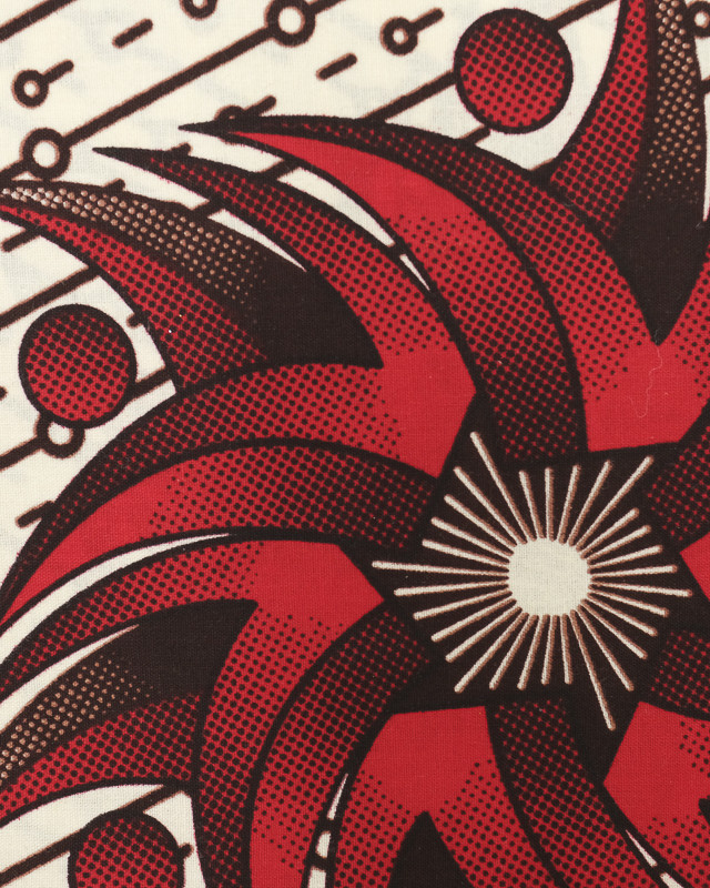 Tissu Wax Soleil Graphique Rouge - Maison Klem